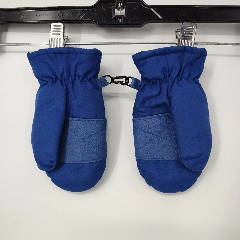 Falls Creek Blue and White Fleece Lined Mittens Size Kids 2-5T